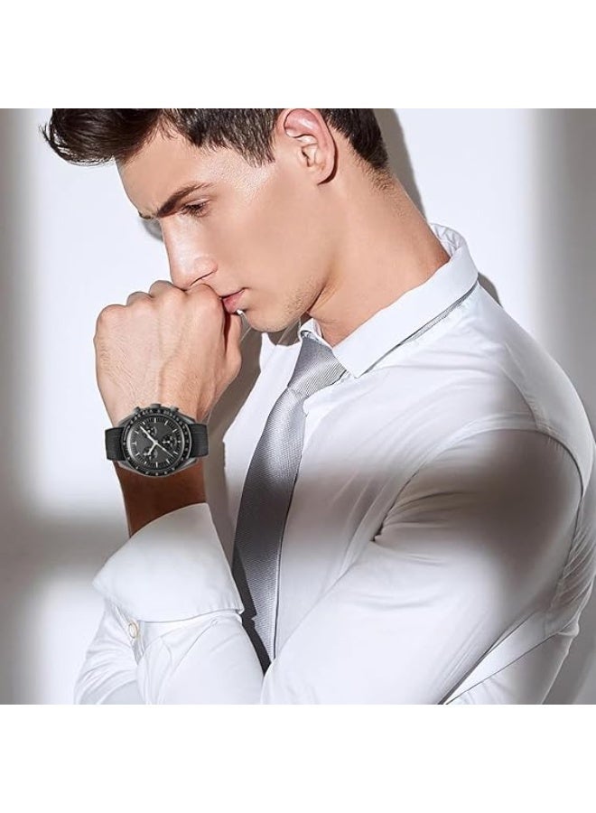 Bands for Moonswatch Watch Rubber for Omega x Swatch MoonSwatch 20mm Rolex Seiko Watch Silicone Men with Stainless Steel Replacement Bracelet Original Bracelet Omega x Swatch MoonSwatch Speedmaster - Image 4